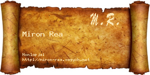 Miron Rea névjegykártya